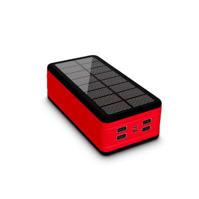 New product plastic 4 output 2 input 50000 solar charging treasure power banks 50000mah with led