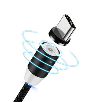 New product 360 degree blind circular streamer led charger magnetic usb usb otg data cable